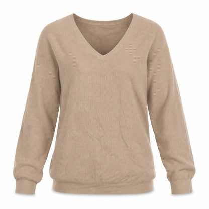 Johnstons Cashmere Women’s Beige M V-Neck Raglan Sleeve Jumper