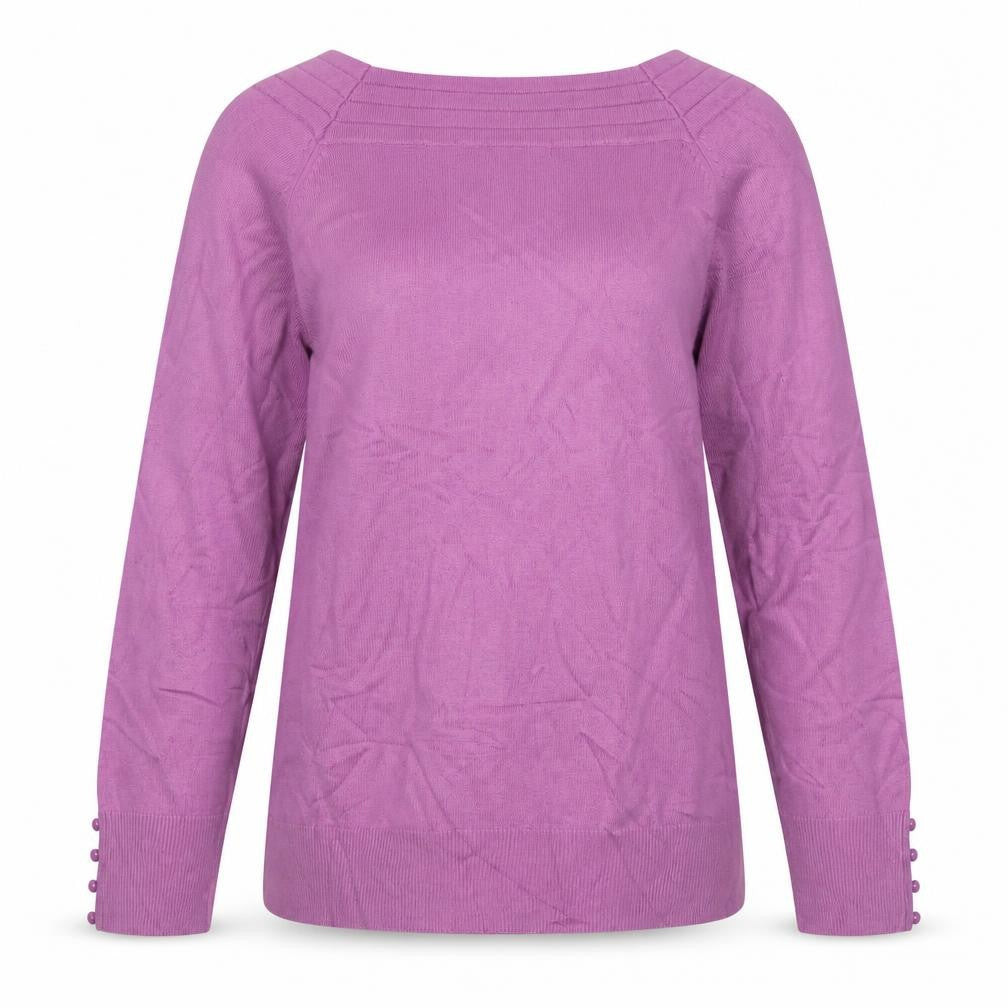Marks & Spencer Women Purple UK 14 Boat Neck Raglan Button Jumper