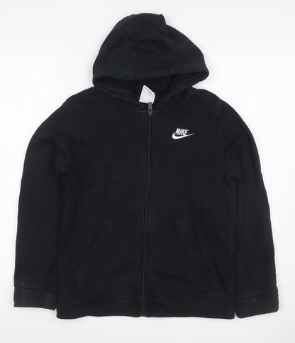 Nike Unisex Kids Black M 137-147cm Full Zip Logo Fleece Hoodie
