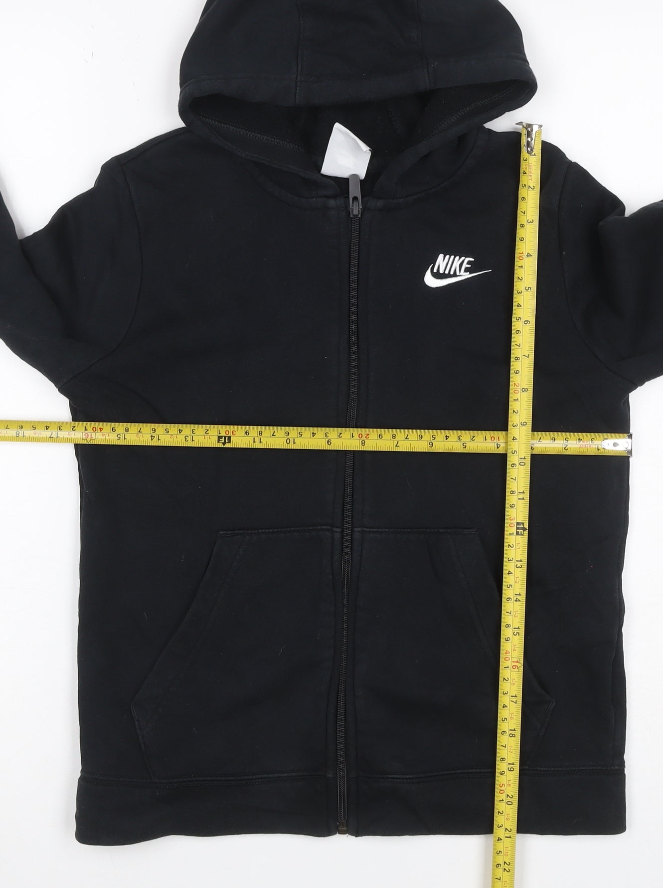 Nike Unisex Kids Black M 137-147cm Full Zip Logo Fleece Hoodie