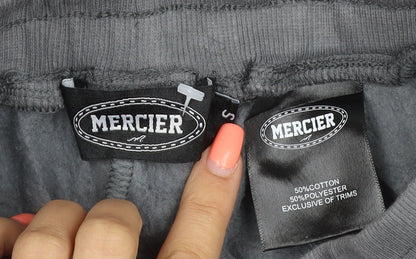 Mercier Men’s Grey S Jogger Sweatpants Cotton Blend Zip Pockets
