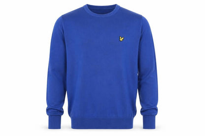 Lyle & Scott Men’s Blue L Cotton Crew Neck Logo Pullover Jumper