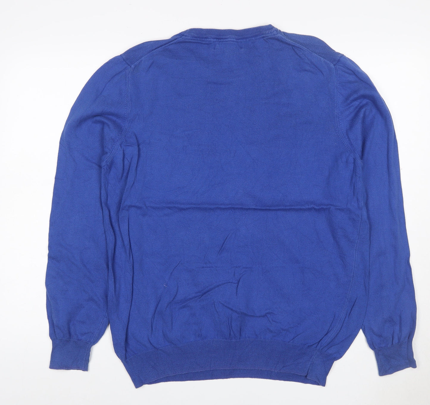 Lyle & Scott Men’s Blue L Cotton Crew Neck Logo Pullover Jumper