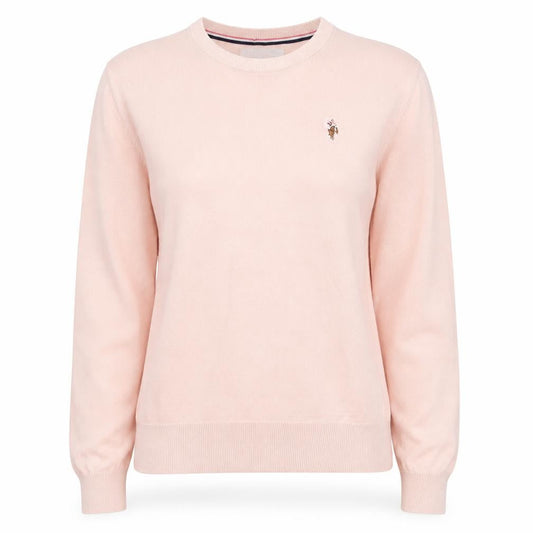 U.S. Polo Assn. Women’s Pink Cotton Logo Knit Jumper UK 14