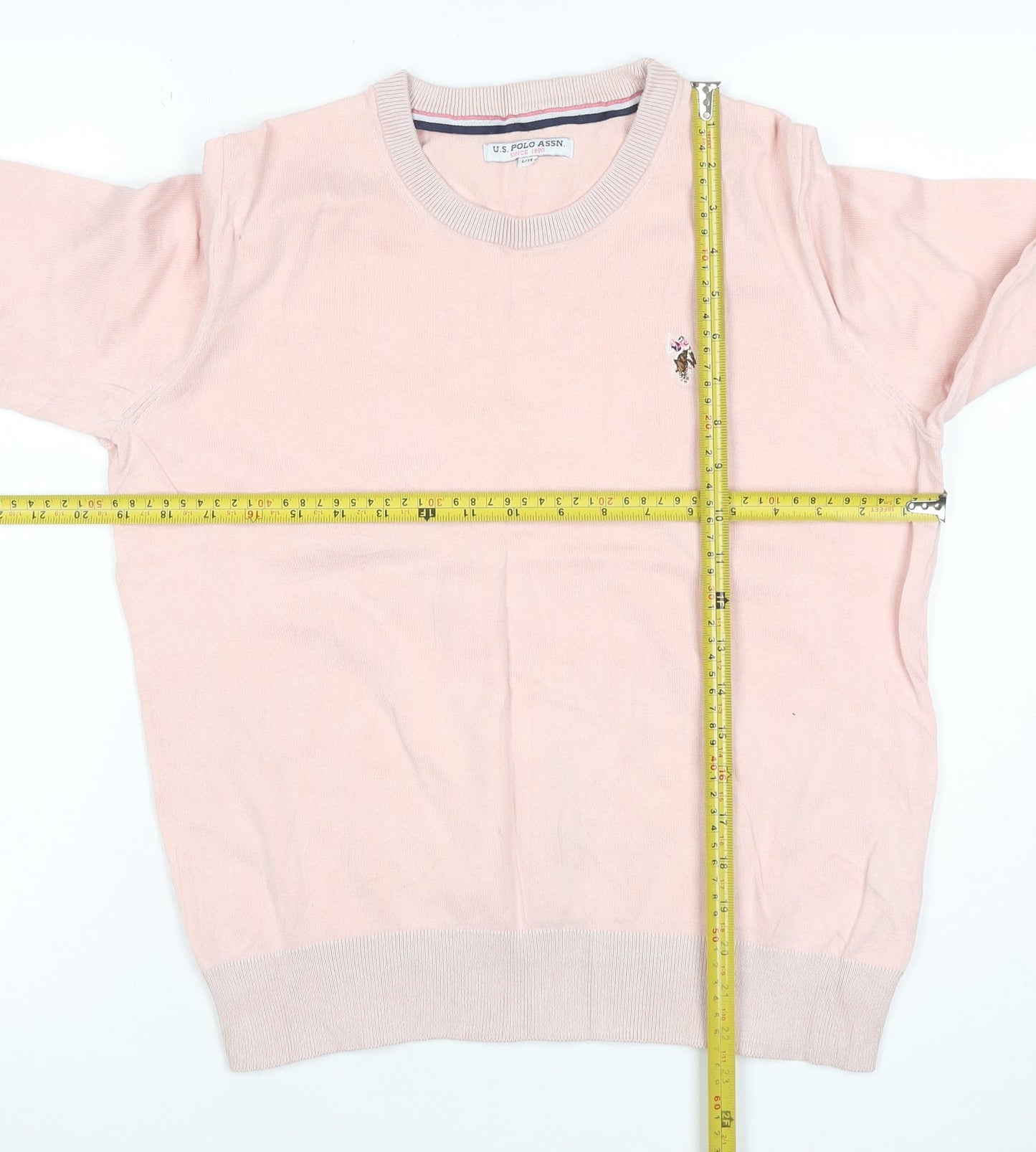 U.S. Polo Assn. Women’s Pink Cotton Logo Knit Jumper UK 14