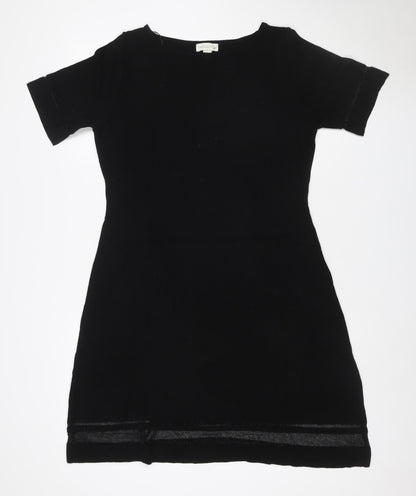 Monsoon Women Black UK 14 Knit Roll Neck Glitter Jumper Dress