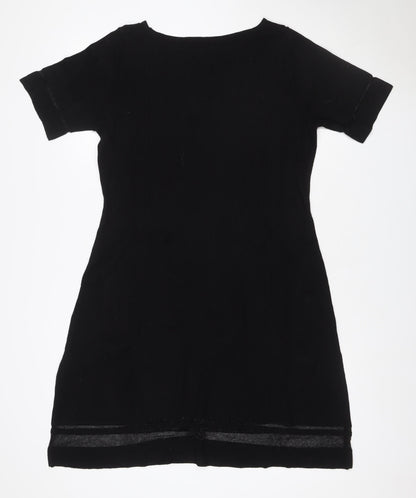 Monsoon Women Black UK 14 Knit Roll Neck Glitter Jumper Dress