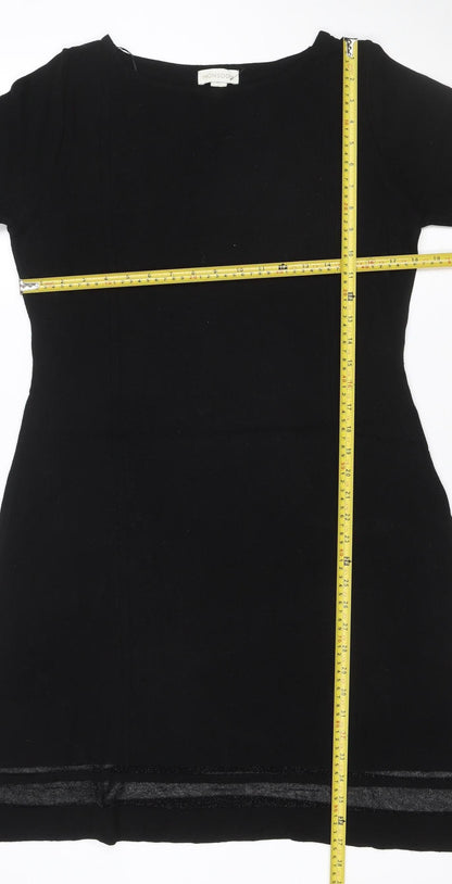 Monsoon Women Black UK 14 Knit Roll Neck Glitter Jumper Dress