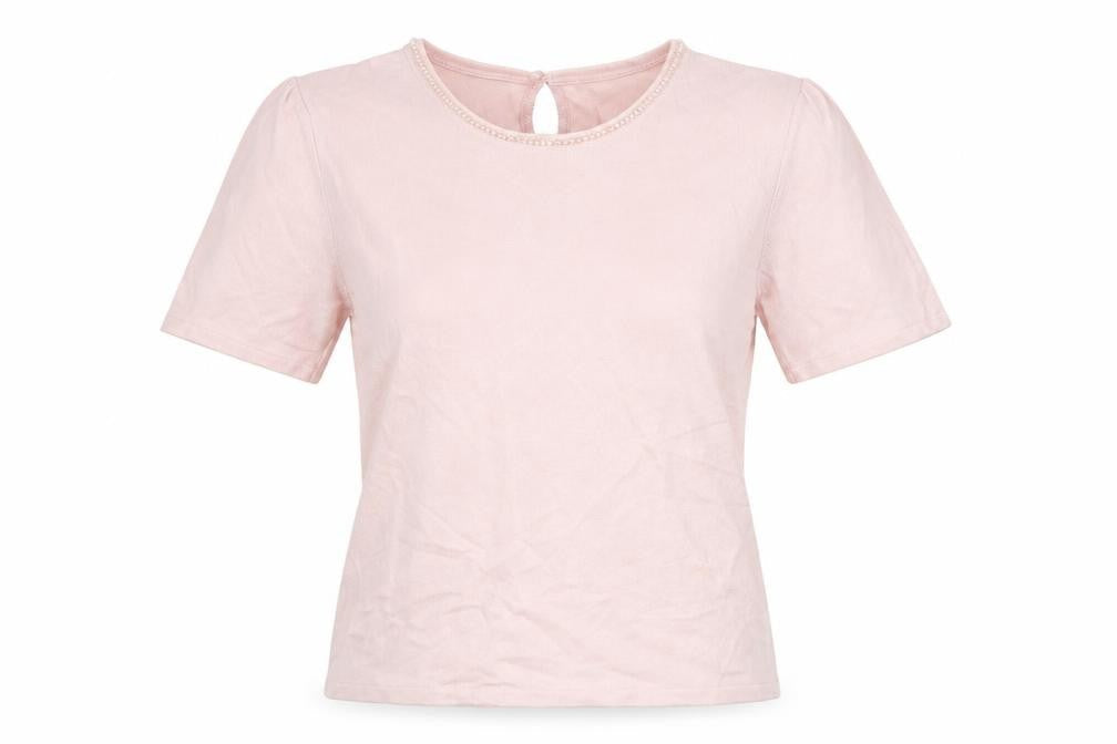 Marks & Spencer Women Pink UK 12 Beaded Round Neck Knit Jumper