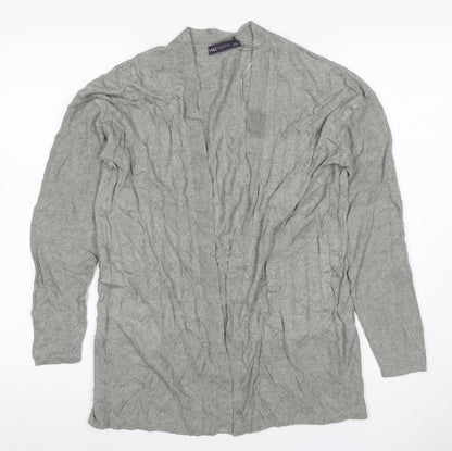Marks and Spencer Women Grey M Open Knit Cardigan Long Sleeve
