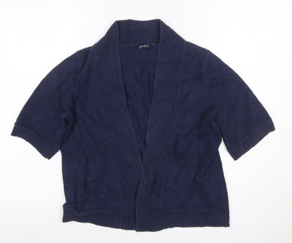 BHS Profile Women’s Blue Open Knit Short Sleeve Cardigan UK 14