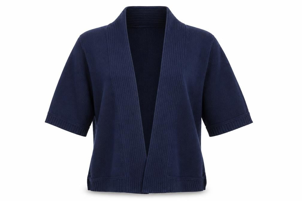 BHS Profile Women’s Blue Open Knit Short Sleeve Cardigan UK 14