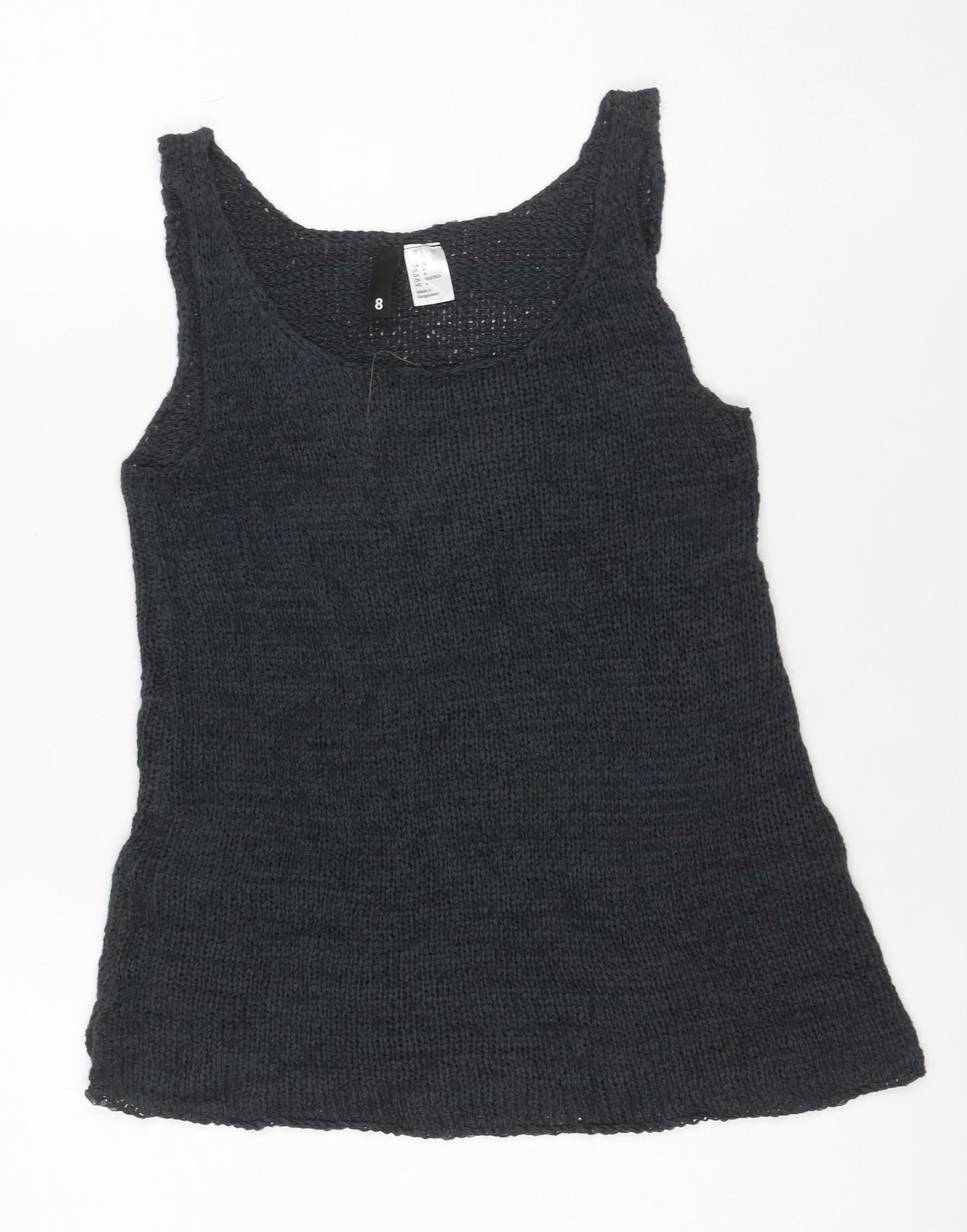 Byhami Women's Black UK 6 Sleeveless Scoop Neck Knit Tank Top