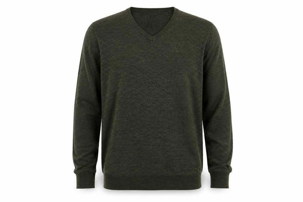 Marks & Spencer Men Green M V-Neck Acrylic Knit Pullover Jumper