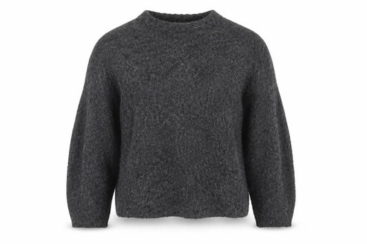 Weekday Women Grey M Mohair Alpaca Knit Crew Neck Jumper