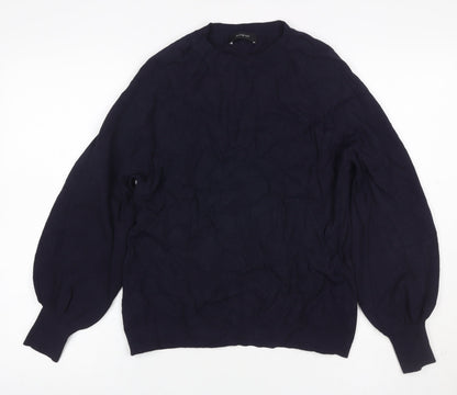 Autograph Women’s Blue UK 10 Balloon Sleeve Crew Neck Pullover Jumper