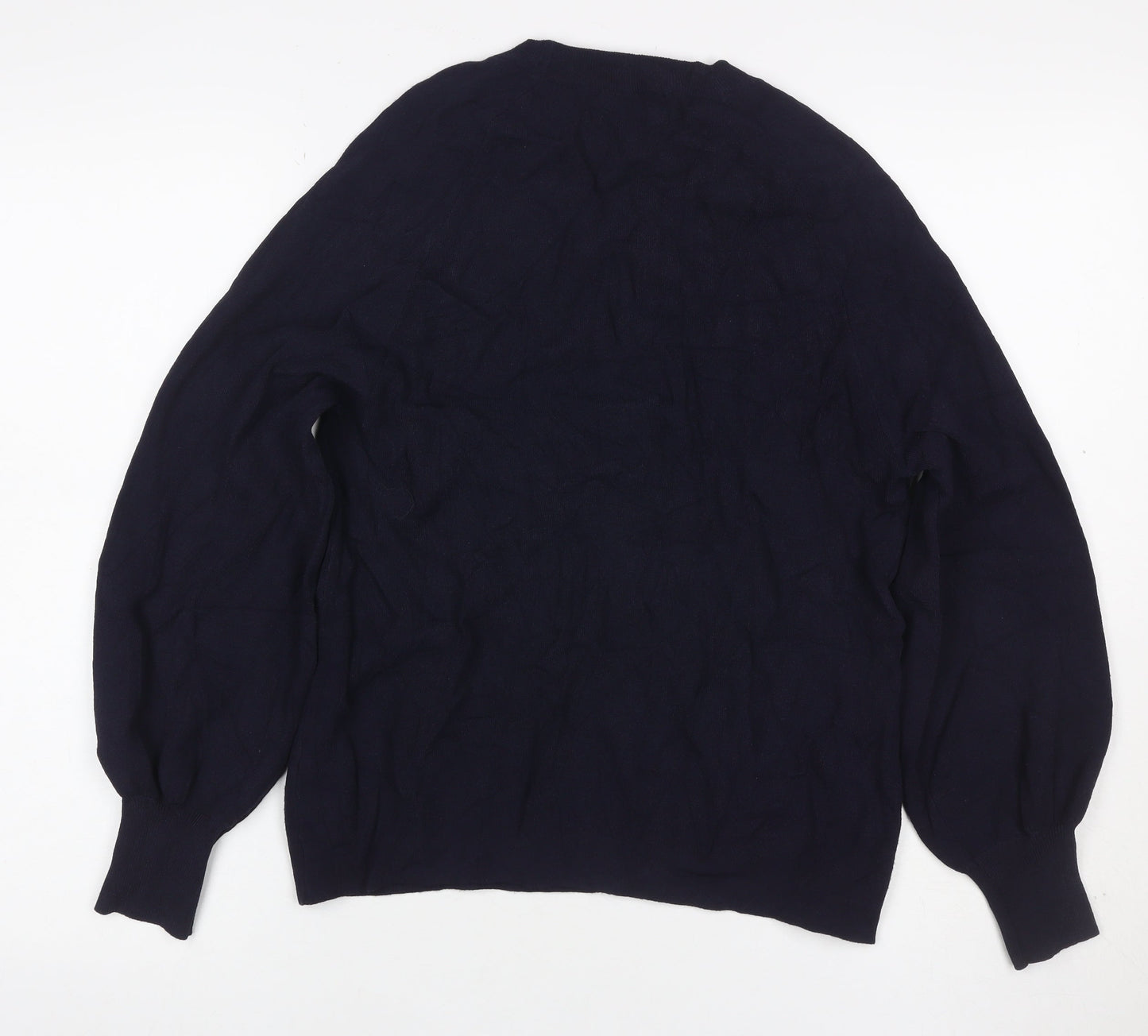 Autograph Women’s Blue UK 10 Balloon Sleeve Crew Neck Pullover Jumper