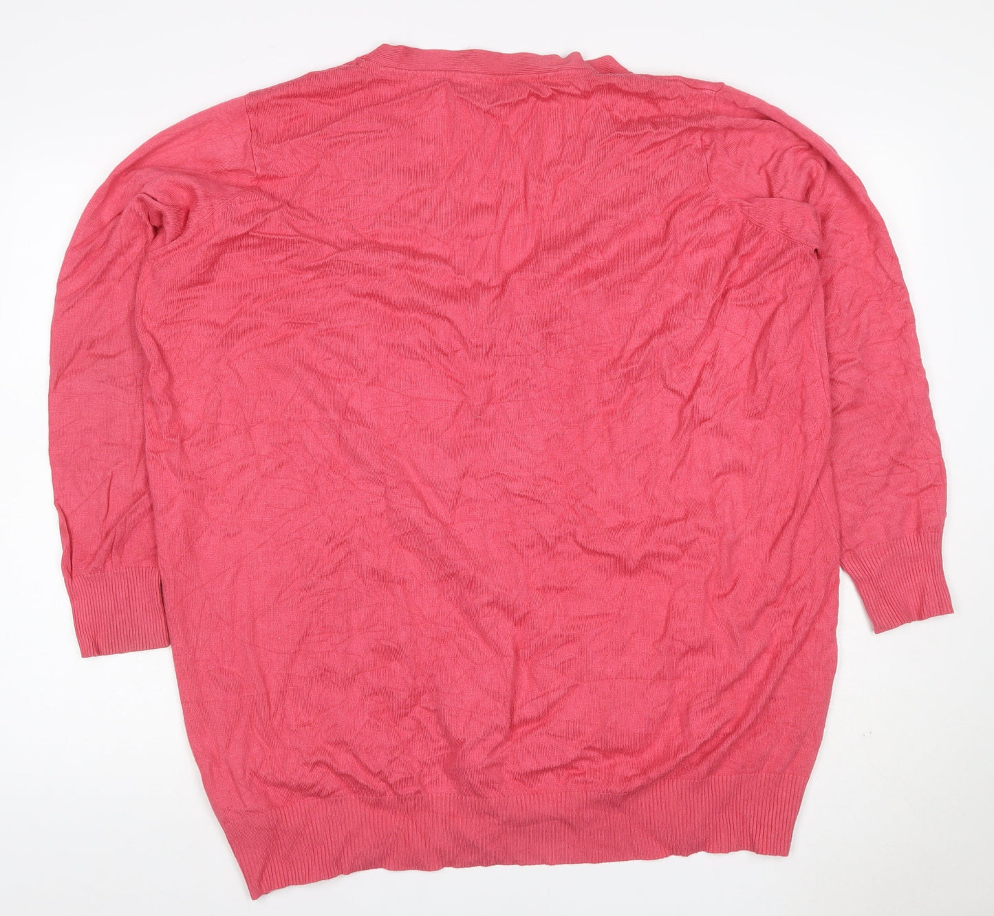Capsule Women’s Pink UK 14 V-Neck Button Pocket Knit Cardigan