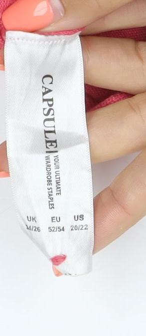 Capsule Women’s Pink UK 14 V-Neck Button Pocket Knit Cardigan
