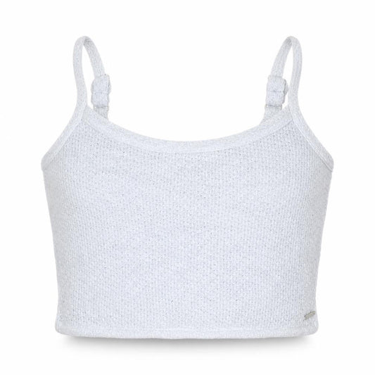Hollister Women Blue M Cropped Knit Adjustable Strap Tank Top