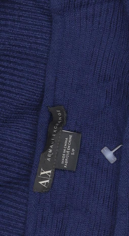 Armani Exchange Women Blue XL Knit Jumper Dress Long Sleeve V-Neck