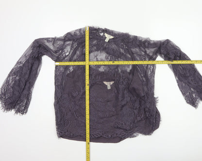 In Other Words Women’s Purple UK 12 Floral Lace Bell Sleeve Blouse