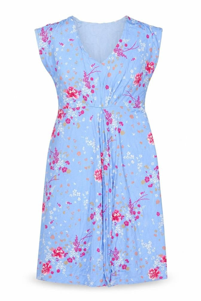 Joe Browns Women Blue Floral Midi Fit & Flare Dress UK 16 V-Neck