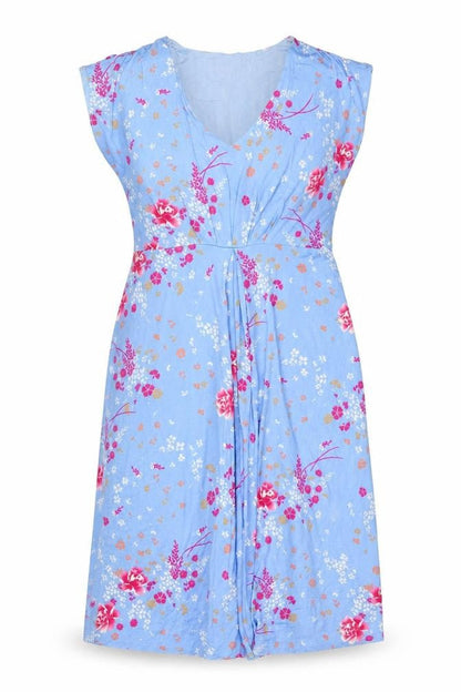 Joe Browns Women Blue Floral Midi Fit & Flare Dress UK 16 V-Neck