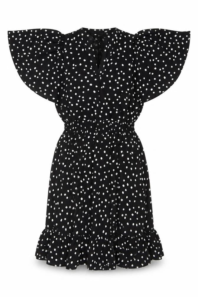 AX Paris Women Black Polka Dot Size 16 Off Shoulder Fit & Flare Dress