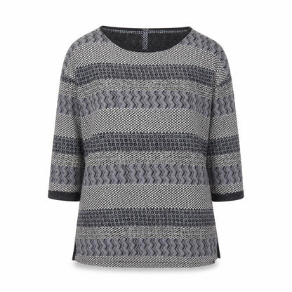 White Stuff Women Black Grey Geometric Cotton Tunic Blouse UK 10