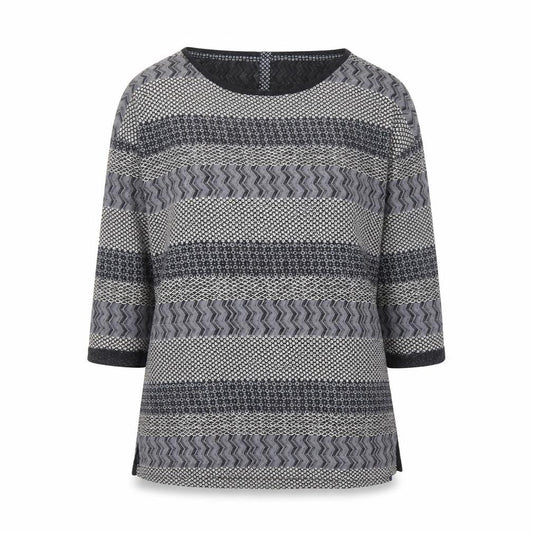 White Stuff Women Black Grey Geometric Cotton Tunic Blouse UK 10