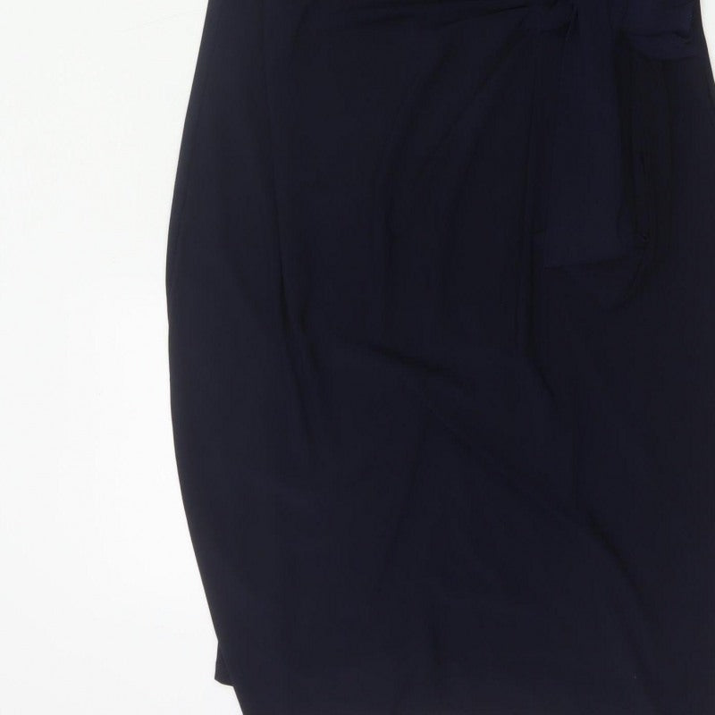 The Collection Debenhams Women Blue UK 14 Knee Length Sheath Belted Dress