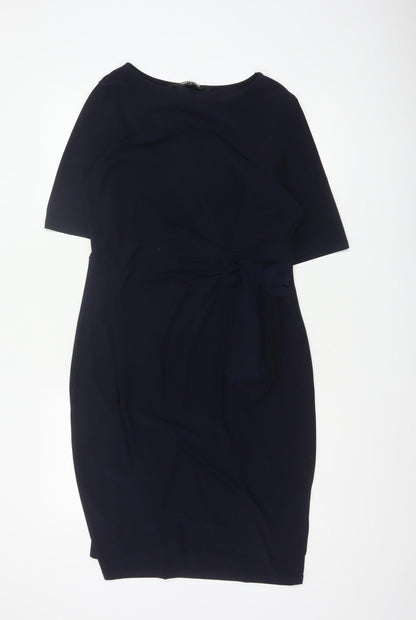 The Collection Debenhams Women Blue UK 14 Knee Length Sheath Belted Dress