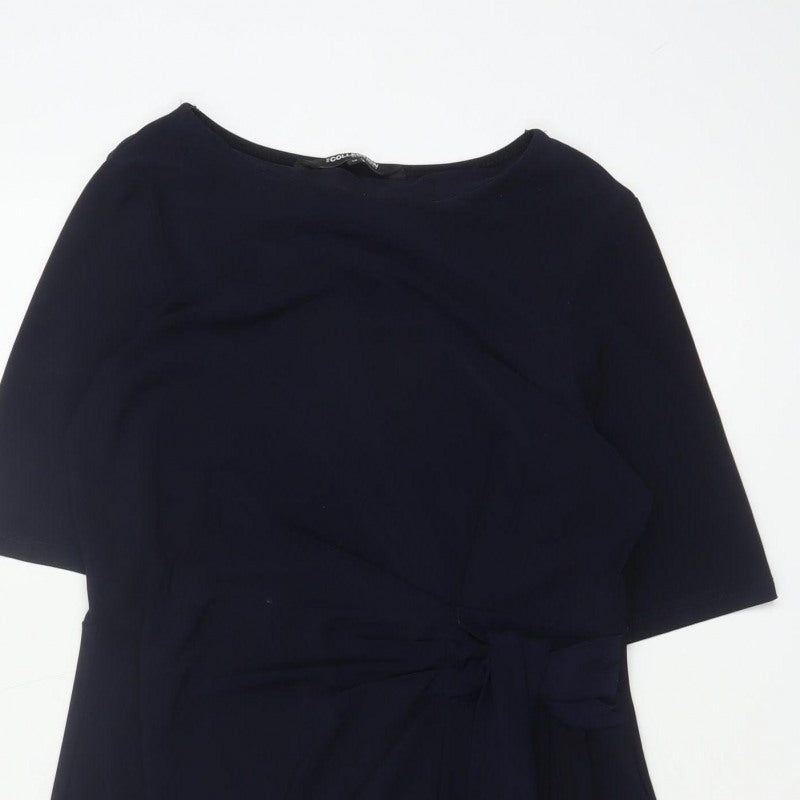The Collection Debenhams Women Blue UK 14 Knee Length Sheath Belted Dress