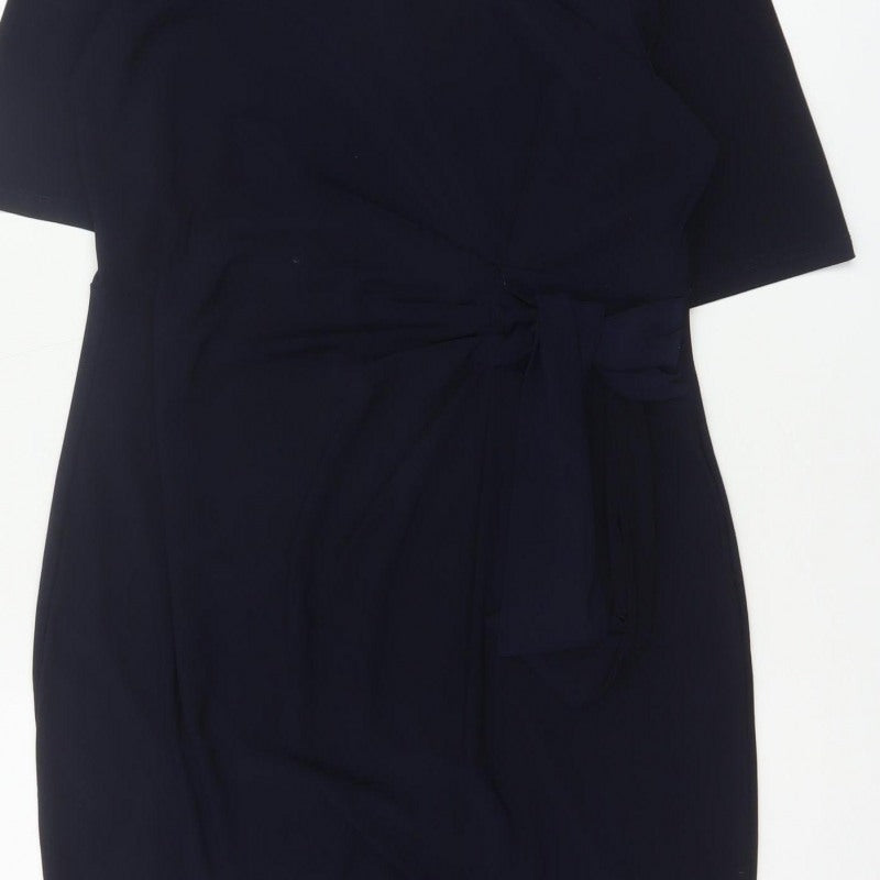 The Collection Debenhams Women Blue UK 14 Knee Length Sheath Belted Dress