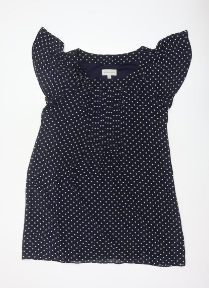 Ronni Nicole Women Blue Polka Dot Fit & Flare Dress UK 18 Ruffle
