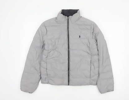 Polo Ralph Lauren Girls Grey Puffer Jacket 14-15 Years Quilted Zip