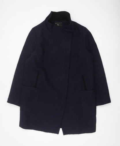 Dorothy Perkins Women’s Navy Blue Textured Overcoat UK 16 Lined