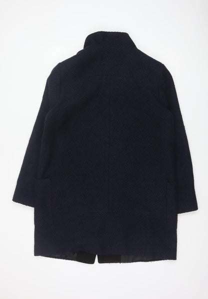 Dorothy Perkins Women’s Navy Blue Textured Overcoat UK 16 Lined