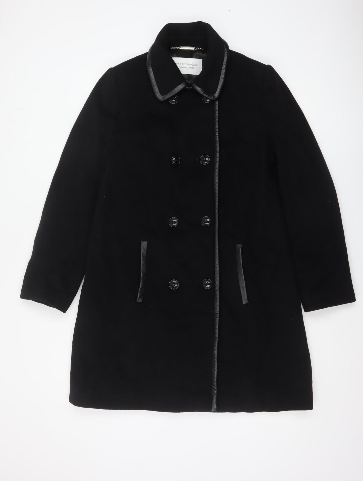 Windsmoor Women’s Black UK 12 Wool Cashmere Long Pea Coat
