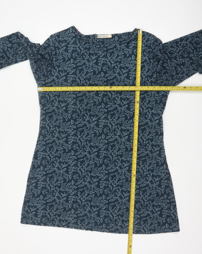 Lily Originals Women’s Blue Floral Jersey Tunic Blouse UK 18 Long Sleeve