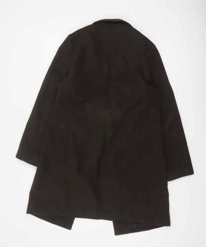 New Look Women’s Brown UK 12 Long Single-Breasted Overcoat