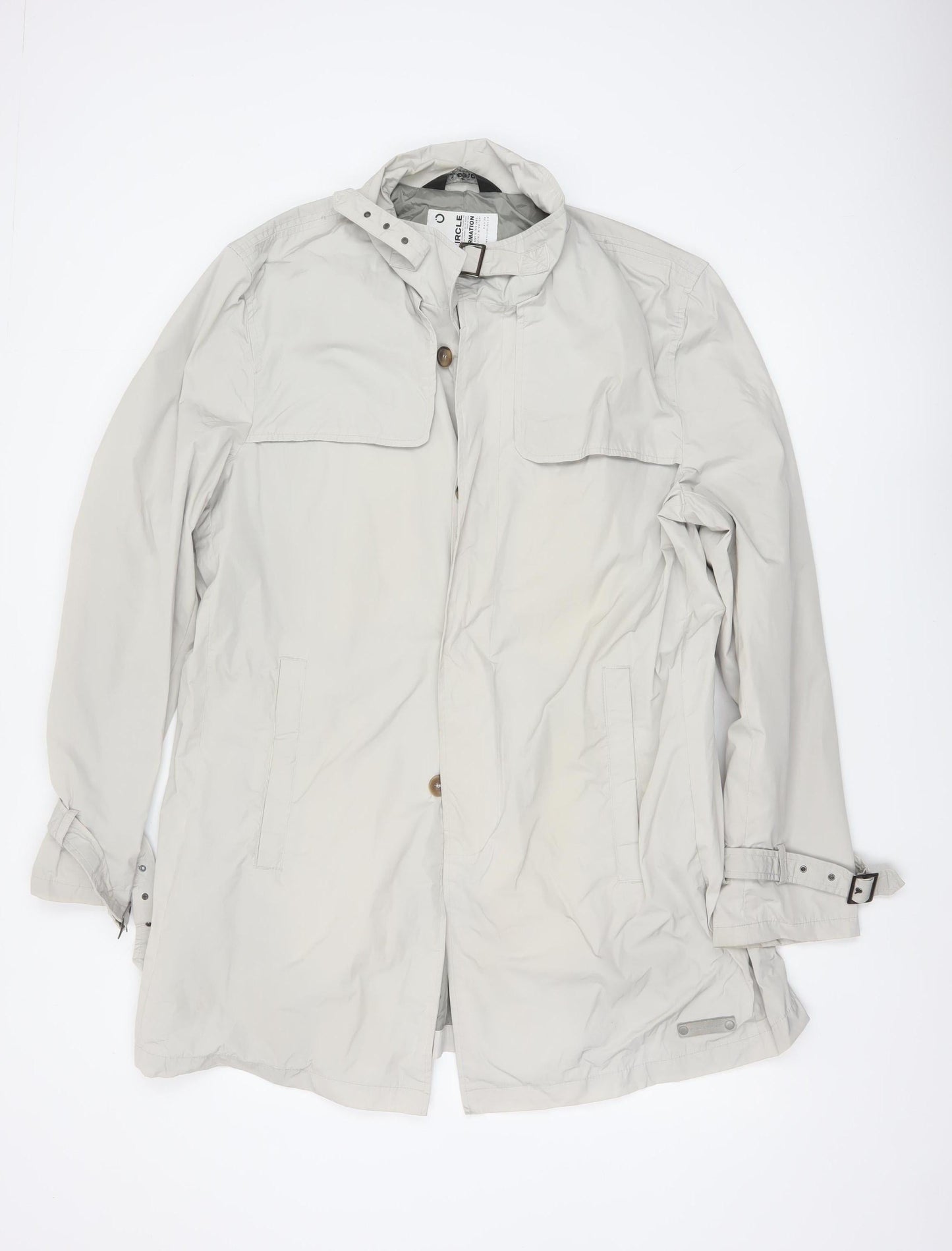 Fullcircle Women Ivory XL Hooded Nylon Rain Coat Jacket