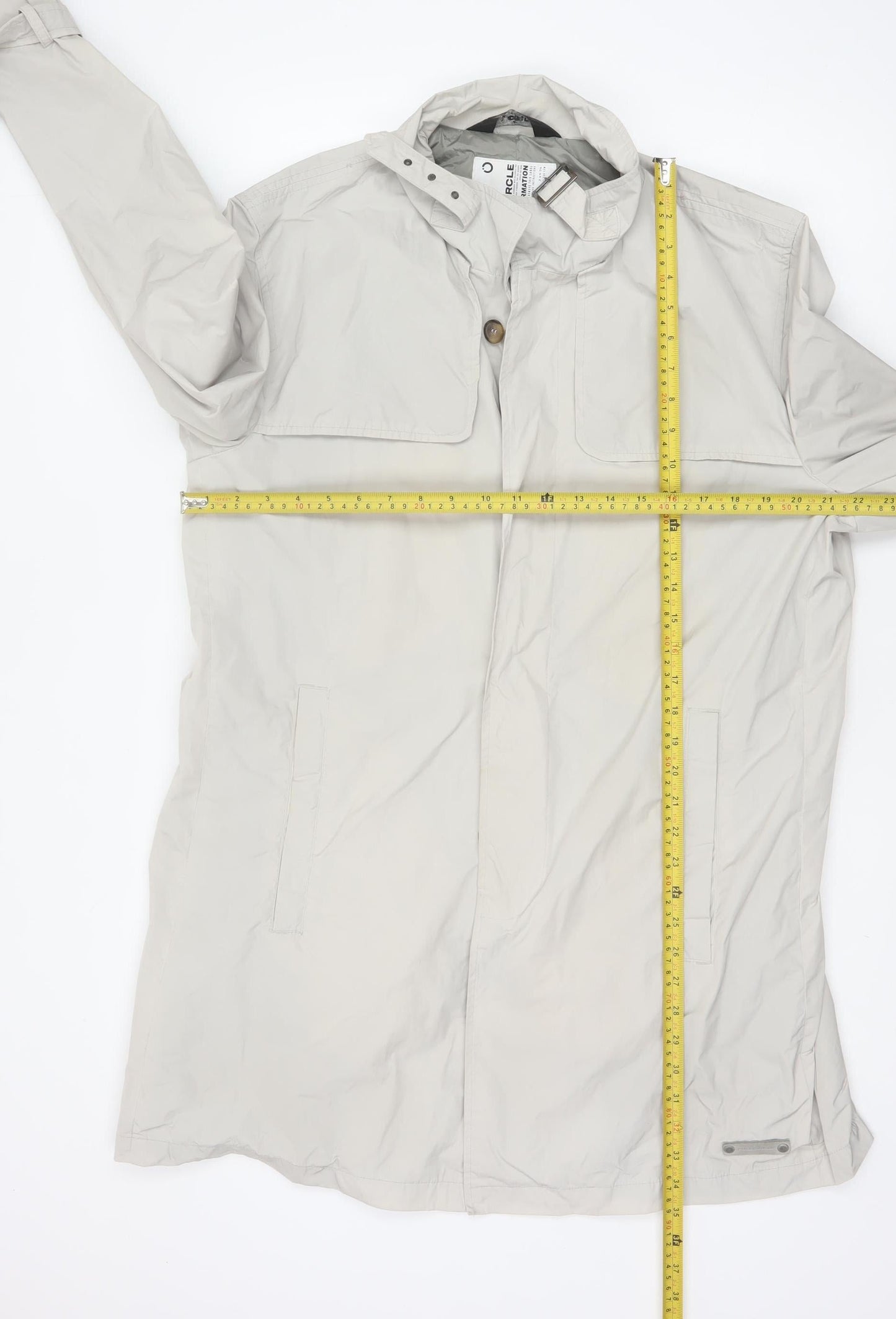 Fullcircle Women Ivory XL Hooded Nylon Rain Coat Jacket