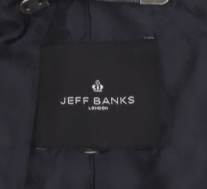 Jeff Banks Men’s Grey Wool Blend Overcoat L 42in Classic Smart Coat