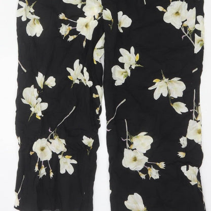 Dorothy Perkins Women Black Floral UK 10 Sleeveless Wide-Leg Jumpsuit