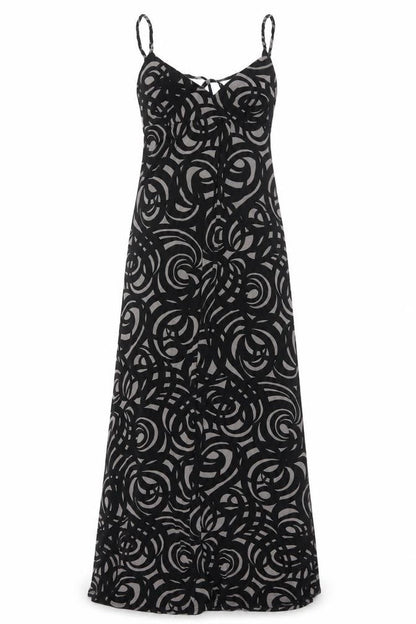 Jasper Conran Women Black Grey UK 10 Geometric Strappy Maxi Dress