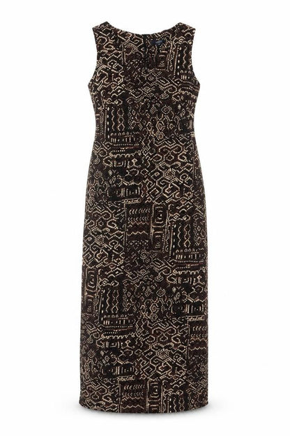 Debenhams Collection Women Brown Geometric UK 10 Long Maxi Dress