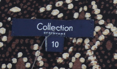 Debenhams Collection Women Brown Geometric UK 10 Long Maxi Dress