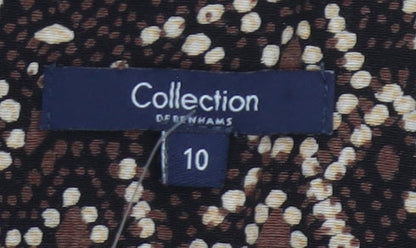Debenhams Collection Women Brown Geometric UK 10 Long Maxi Dress
